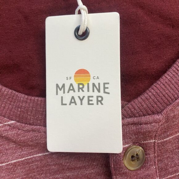 Marine Layer Top Womens XXL Red Double Knit Henley Striped Soft Cozy 13678 NEW - Picture 11 of 12